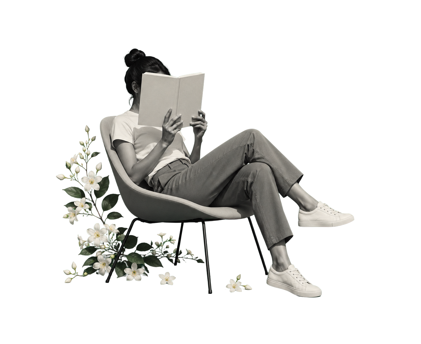 Illustration of a person reading