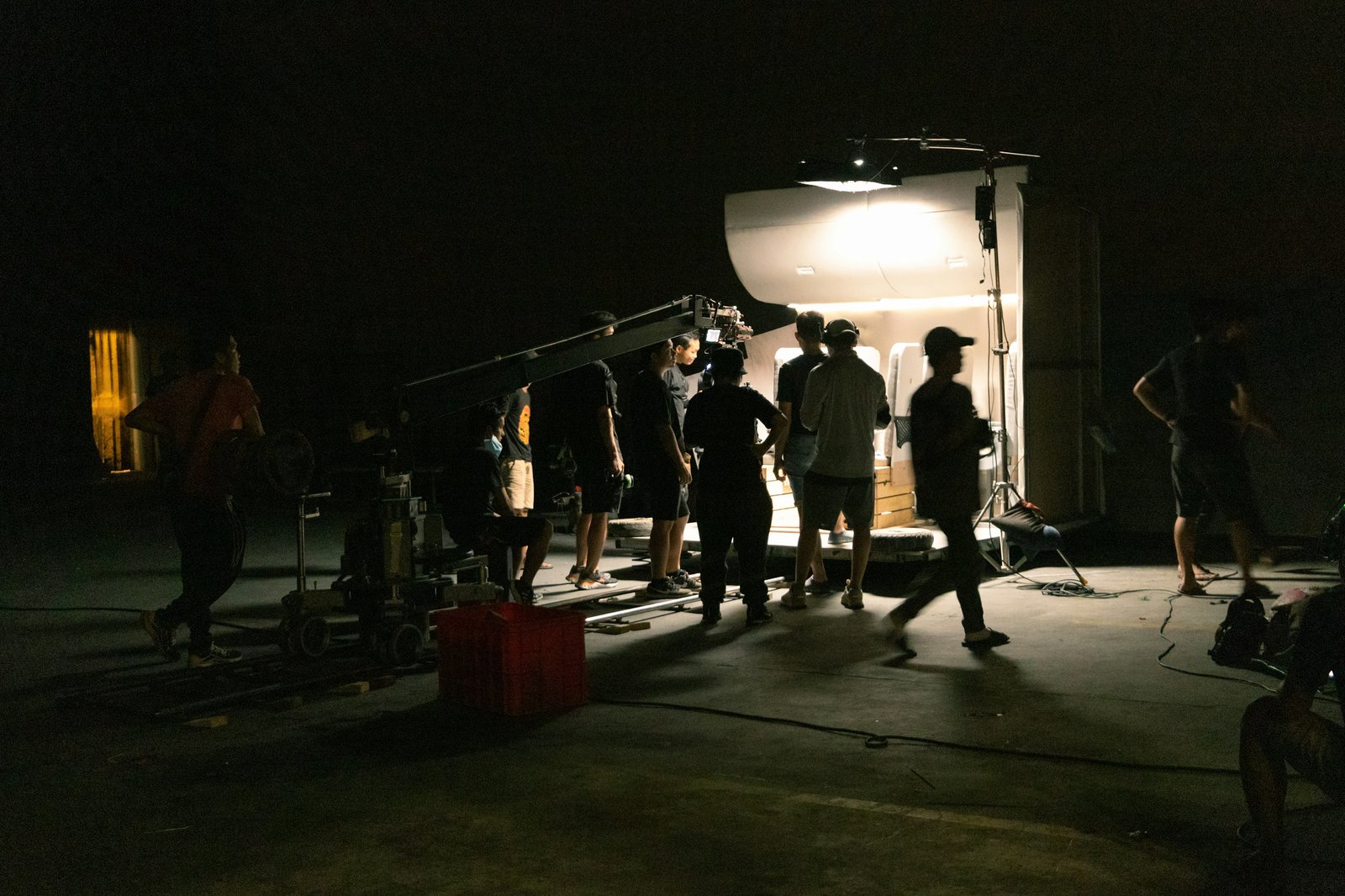 Behind the scenes on set